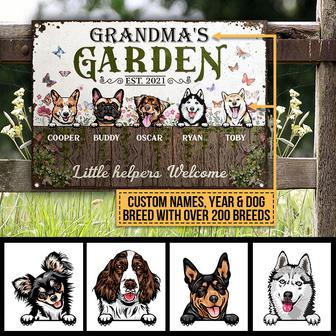 Grandma's Garden Dogs Little Helpers Custom Metal Sign - Thegiftio UK
