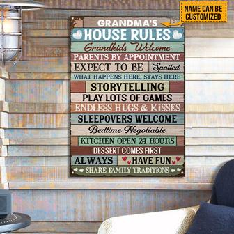 Grandparents House Rules Custom Metal Sign - Family Gift - Thegiftio UK