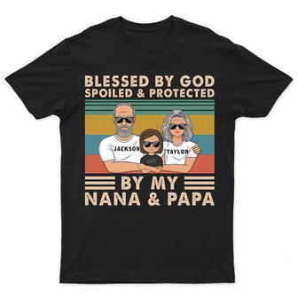 Grandpa & Grandma Protected & Spoiled Custom T-Shirt - Thegiftio UK