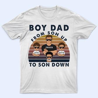 Dad Of Boys Son Up To Son Down Custom T-Shirt - Gift For Dad - Thegiftio UK