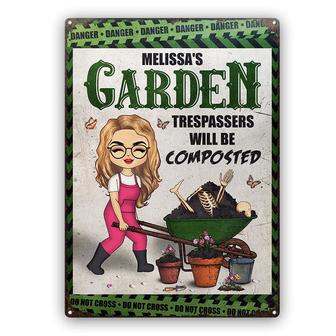 Trespassers Will Be Composted Custom Metal Sign - Thegiftio UK