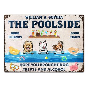 Dog Lovers Swimming Pool Brought Dog Treats Custom Metal - Thegiftio UK