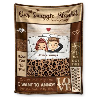 Couple Chibi Snuggle Blanket You're The Only One - Gift For Couple - Personalized Custom Fleece Blanket - Thegiftio UK