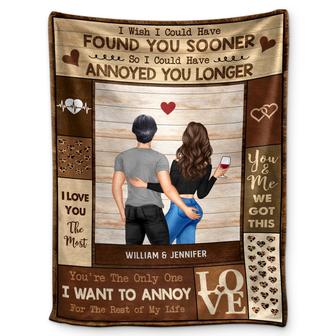 Couple I Wish I Could Found You Sooner - Gift For Couples - Personalized Custom Fleece Blanket - Thegiftio UK