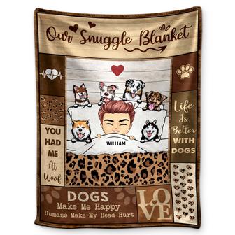 Dog Mom Dog Dad Our Snuggle Blanket - Gift For Dog Lovers - Personalized Custom Fleece Blanket - Thegiftio UK