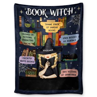 Reading Book Witch - Gift For Yourself, Gift For Women - Personalized Fleece Blanket - Thegiftio UK