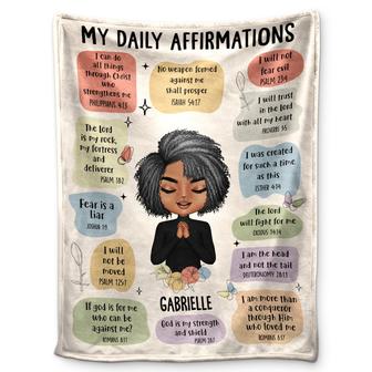My Daily Affirmations - Gift For Yourself, Gift For Women - Personalized Fleece Blanket - Thegiftio UK