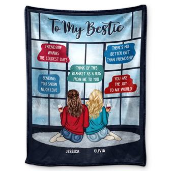 Friendship Warms The Coldest Days - Gift For Besties - Personalized Fleece Blanket - Thegiftio UK