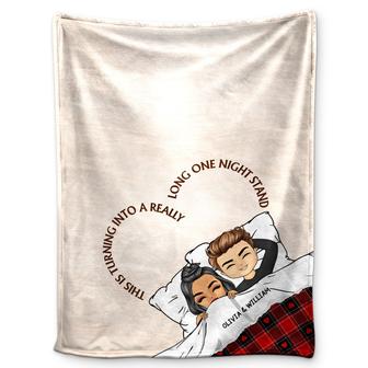 Couple Turning Into A Long One Night Stand - Gift For Couples - Personalized Fleece Blanket - Thegiftio UK