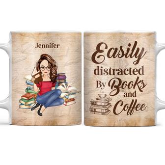 Easily Distracted By Books Custom Mug - Gift for Readers - Thegiftio UK