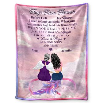 Mother Daughter Hugs From Heaven - Memorial Gift - Personalized Fleece Blanket - Thegiftio UK