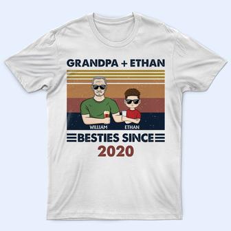 Grandpa Grandma & Grandkids Besties Since Custom T-Shirt - Thegiftio UK