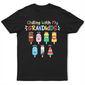 Chilling With My Grandkids Custom T-Shirt - Gift for Grandpa - Thegiftio UK