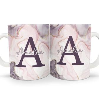 Letter Monogram Marble Personalized Mug - Gift for Dad - Thegiftio UK