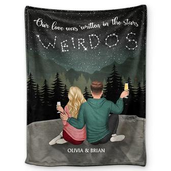 Our Love Was Written In The Star - Personalized Fleece Blanket, Sherpa Blanket - Thegiftio UK