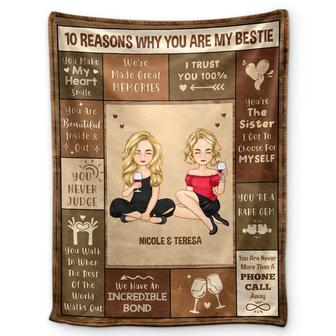 Reasons Why You Are My Bestie - Personalized Fleece Blanket, Sherpa Blanket - Thegiftio UK