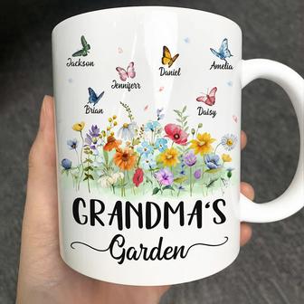 Grandma's Garden Butterflies Custom Mug - Gift for Grandma - Thegiftio UK
