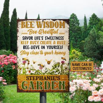 Garden Bee Wisdom Custom Metal Sign - Gift for Gardeners - Thegiftio UK