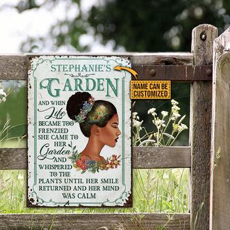 Garden Black Girl Custom Metal Sign - Gift for Friends - Thegiftio UK