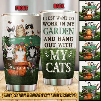 Garden Cat Gardener Custom Tumbler - Gift for Cat Lovers - Thegiftio UK