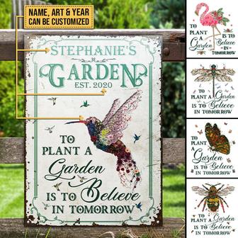 Garden Floral Art Believe In Tomorrow Custom Metal Sign - Thegiftio UK