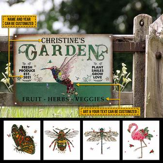 Garden Floral Art Plant Smiles Grow Love Custom Metal Sign - Thegiftio UK