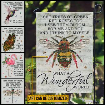 What A Wonderful World Custom Flag - Gift for Garden Lovers - Thegiftio UK