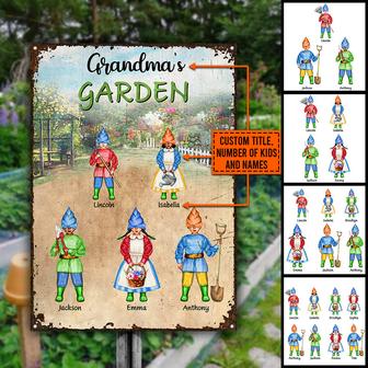 Garden Grandma Garden Grandpa Custom Metal Sign - Thegiftio UK