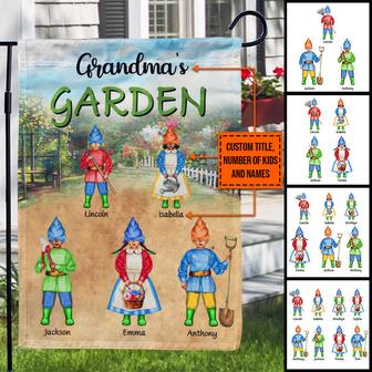 Garden Grandma Garden Grandpa Custom Flag - Family Gift - Thegiftio UK