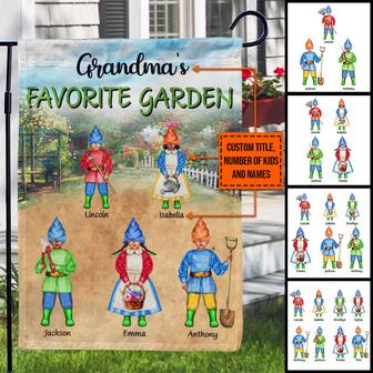Garden Grandma Grandpa Custom Flag - Gift for Family - Thegiftio UK