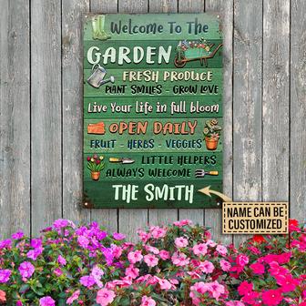 Garden Little Helpers Always Welcome Custom Metal Sign - Thegiftio UK
