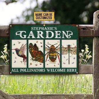 All Pollinators Welcome Custom Metal Sign - Garden Gift - Thegiftio UK