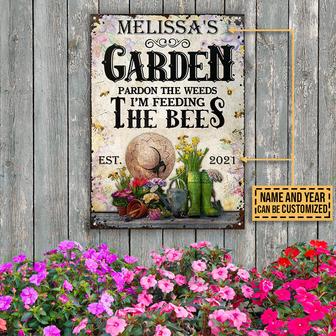 Gardening Floral Feeding The Bees Custom Metal Sign - Gift - Thegiftio UK