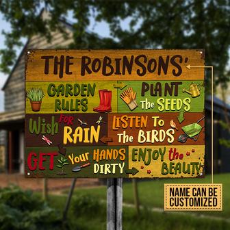Gardening Garden Rules Enjoy Custom Metal Sign - Garden Gift - Thegiftio UK