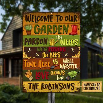 Welcome To Our Garden Custom Metal Sign - Gift for Gardeners - Thegiftio UK