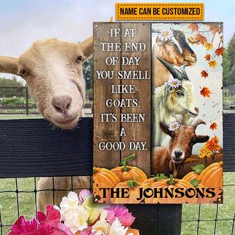 Goat Farm Autumn Barn Pumpkin Custom Metal Sign - Fall Gift - Thegiftio UK