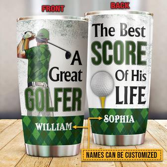 Golf Couple Golfer Best Score Custom Tumbler - Couple Gift - Thegiftio UK