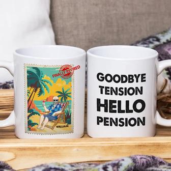 Goodbye Tension Hello Pension Custom Mug - Retirement Gift - Thegiftio UK