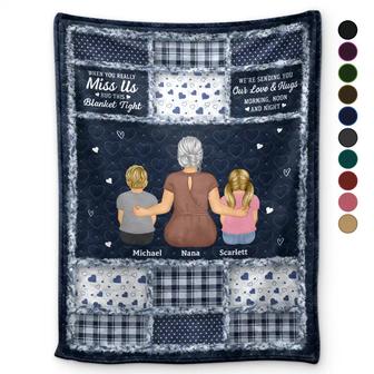 Grandma Grandkids Hug This Blanket - Personalized Fleece Blanket, Sherpa Blanket - Thegiftio UK