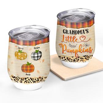 Grandma's Little Pumpkins Personalized Wine Tumbler - Thegiftio UK
