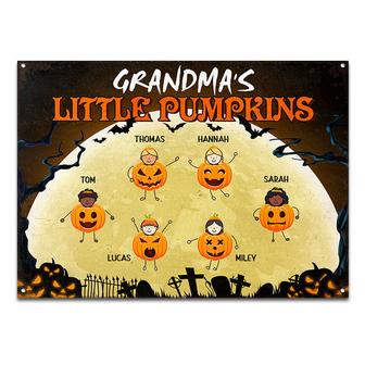 Grandma's Little Pumpkins Custom Metal Sign - Halloween Gift - Thegiftio UK