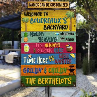Grilling Boudreaux's Backyard Custom Metal Sign - BBQ Gift - Thegiftio UK