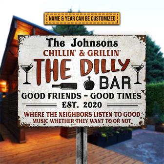 Grilling Patio Backyard Bar Custom Metal Sign - Gift for Him - Thegiftio UK