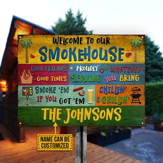 Grilling Smoke House Welcome Custom Metal Sign - BBQ Gift - Thegiftio UK