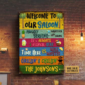 Grilling Welcome To Our Saloon Custom Metal Sign - BBQ Gift - Thegiftio UK