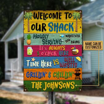 Grilling Welcome To Our Shack Custom Metal Sign - BBQ Gift - Thegiftio UK