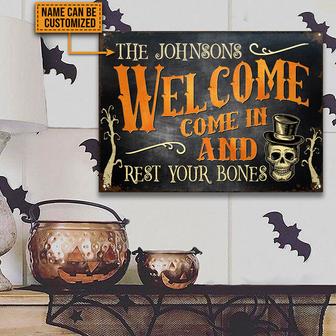 Halloween Skeleton Welcome Come In Custom Metal Sign - Gift - Thegiftio UK