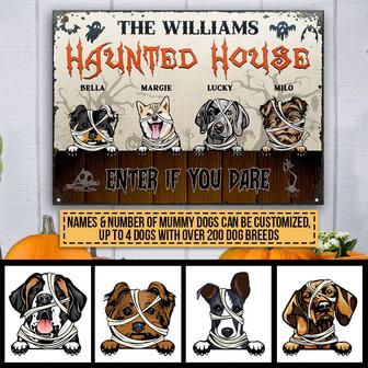 Haunted House Enter If You Dare Custom Metal Sign - Gift - Thegiftio UK