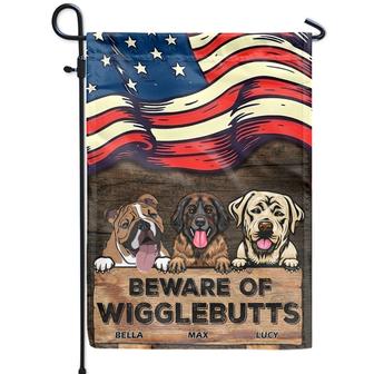 Beware Of Wigglebutt Stars And Stripes Custom Flag - Thegiftio UK