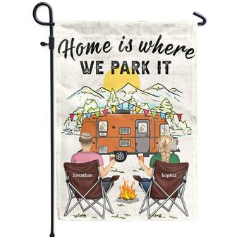 Home Is Where We Park It Personalized Flag - Camping Gift - Thegiftio UK